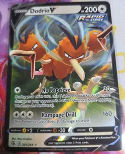 Pokemon Dodrio v Fusion Strike Ultra Rare Holo Card 201/264 SWSH08 - Image 1