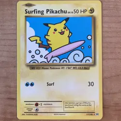Pokemon TCG Surfing Pikachu XY Evolutions Card 111/108 Secret Rare - LP - Image 1