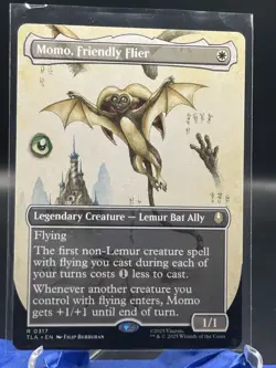 Momo, Friendly Flier (Borderless) #317 (NM) TLA Magic MTG - Image 1