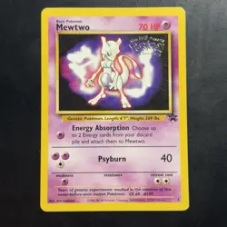 Pokemon Vintage Promo Mewtwo #3 WotC Black Star Kid’s WB Movie Promo Card - Image 1