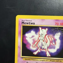 Pokemon Vintage Promo Mewtwo #3 WotC Black Star Kid’s WB Movie Promo Card - Image 2