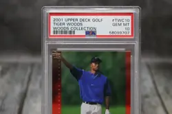 Tiger Woods Best Rookie of the Year Card # PSA 10 2001 Upper Deck Golf - Image 1