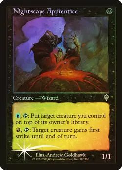 MTG FOIL Nightscape Apprentice - Invasion #112 - Image 1