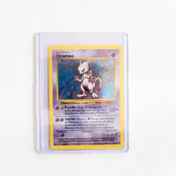 Pokemon TCG Mewtwo 10/102 Base Set Shadowless Holo Rare Card LP - Image 1