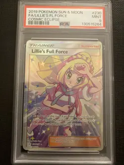 Pokemon TCG Lillie's Full Force 230/236 Sm-Cosmic Eclipse Holo Full Art Psa 9 - Image 1
