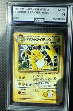 POKEMON JAPANESE GYM 2 LT. SURGE'S RAICHU #26 HOLO AGS 9 MINT PSA CGC VINTAGE - Image 1