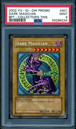2002 Yu-Gi-Oh! Dark Magician BPT-001 PSA 9 Mint Secret Rare Limited Edition - Image 1
