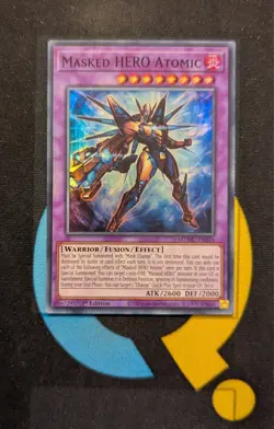 MZMU-EN016 Masked HERO Atomic Super Rare 1st Edition YuGiOh - Image 1