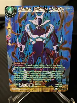 Dragon Ball Super Card Game Cooler Sibling Cruelty SPR Foil Card BT17-068 - Image 1