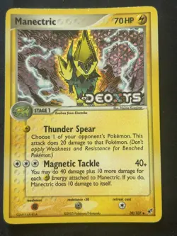 Manectric 38/107 Ex Deoxys Reverse Holo Foil Stamped Pokemon Card - Image 1