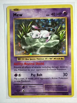 Pokemon Mew TCG Card 53/108 Holo Rare, XY Evolutions - Image 1