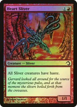 MTG FOIL Heart Sliver - Premium Deck Series: Slivers #007 - Image 1