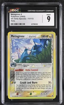 CGC 9 MINT Metagross 2005 EX Delta Species 11/113 Holo Pokemon Card - Image 1
