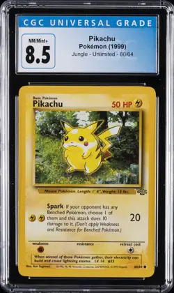 [CGC 8.5] 1999 POKEMON JUNGLE #60 PIKACHU ⚡ FREE SHIPPING ⚡ 60/64 - Image 1