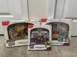 Pokemon TCG: 151 Poster, Zapdos ex, Alakazam ex Collection Box Bundle - Image 1
