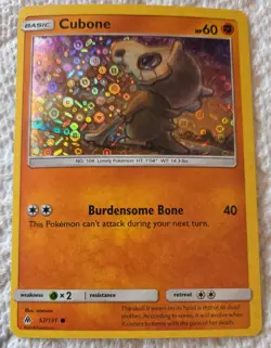 Cubone 57/131 SM - Forbidden Light LP Pokemon Card TCG - Image 1