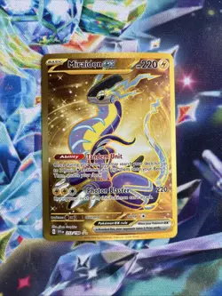 Pokemon TCG Miraidon EX Holo Gold Secret Rare Card 253/198 Scarlet & Violet - Image 1