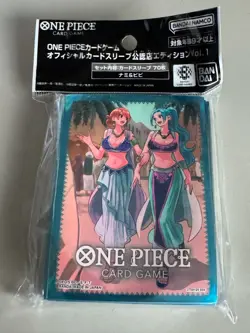 BANDAI ONE PIECE CARD GAME - Card Sleeve Premium Nami & Vivi 70 pcs New - Image 1