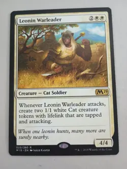 Magic the Gathering Leonin Warleader M19 Regular 023 MTG NM - Image 1