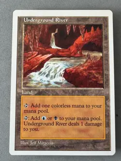 Underground River MTG 5th Edition—Never Played Near Mint—Dual Mana Pain Land - Image 1