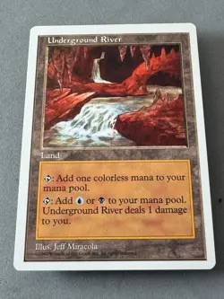 Underground River MTG 5th Edition—Never Played Near Mint—Dual Mana Pain Land - Image 3