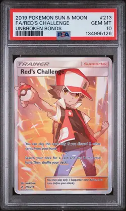 2019 Pokemon Sun and Moon Unbroken Bonds Red's Challenge #213 PSA 10 - Image 1