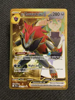 Pokemon TCG Journey Together Gold N's Zoroark EX Holo Ultra Rare 189/159 NM - Image 1
