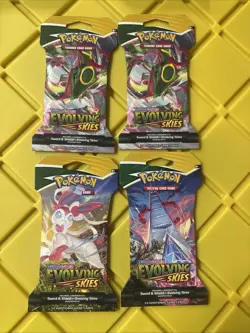 Pokemon Sword & Shield: Evolving Skies Sleeved 4 Booster Packs - Image 1