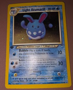Pokemon Light Azumarill Holo 1st Edition Neo Destiny 13/105 MP Crease on back - Image 1