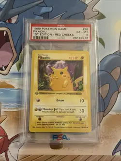Pikachu 1st Edition Shadowless Red Cheeks PSA 6 1999 Pokemon Game #58 OLD CERT - Image 1