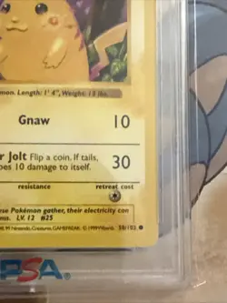 Pikachu 1st Edition Shadowless Red Cheeks PSA 6 1999 Pokemon Game #58 OLD CERT - Image 5