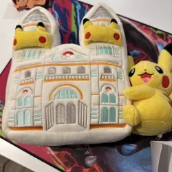 Pikachu At The Museum Pokemon Centre Plushie X Pikachu At The Museum Jumbo Card - Image 2