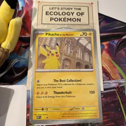 Pikachu At The Museum Pokemon Centre Plushie X Pikachu At The Museum Jumbo Card - Image 3