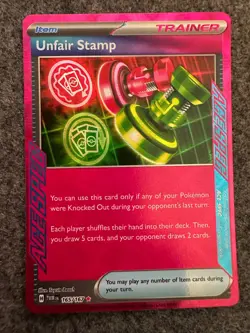 Unfair Stamp 165/167 - Twilight Masquerade - ACE SPEC Rare - Pokemon Card - Image 1