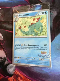 Pokemon Illustration Contest 2024 Feraligatr, Pikachu, Toxtricity 3 Promo Cards - Image 1