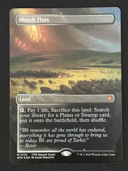 1x MTG Marsh Flats (Borderless, Foil) - Special Guests (SPG) (TDM) #110 - Magic - Image 1