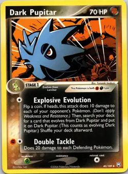 Dark Pupitar Uncommon Team Rocket Returns 40/109 NM Pokemon TCG - Image 1