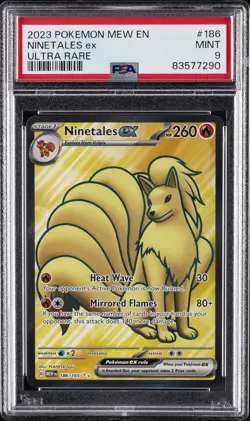 2023 POKEMON MEW EN-151 ULTRA RARE #186 NINETALES EX PSA 9 - Image 1