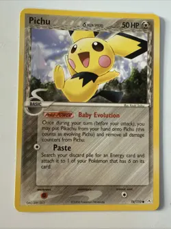 Pair Of 2 Pichu Pokemon Cards - Delta Species 2006 & 2005. Near Mint Rare! - Image 3