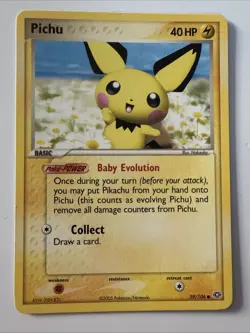 Pair Of 2 Pichu Pokemon Cards - Delta Species 2006 & 2005. Near Mint Rare! - Image 4