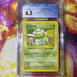 Pokemon Base Set Shadowless Bulbasaur 44/102 CGC Ex/NM+ 6.5 - Image 1
