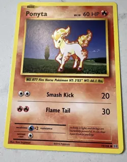 Pokemon TCG PONYTA 60/102 Base Set - Red Ink Hickey - Near Mint! - Image 1