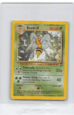 BEEDRILL 21/130 - NONHOLO Rare - VINTAGE WOTC Pokemon Card - BASE SET 2 - HP/DMG - Image 1