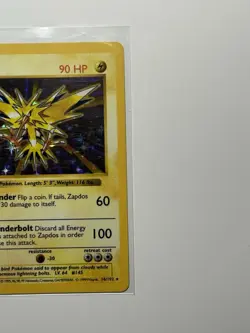 1999 Pokemon Zapdos Shadowless Holo Base Set 16/102 – MP / Vintage Rare - Image 4