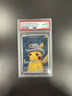 2023 POKEMON SVP JP EN PIKACHU / Grey Felt Hat Pokemon x Van Gogh #085 PSA 10 - Image 2