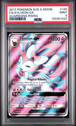 2017 POKEMON SUN & MOON GUARDIANS RISING #140 FULL ART/SYLVEON GX PSA 9 - Image 1