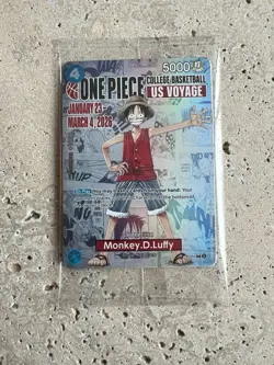 Bandai Namco One Piece CCG Monkey D. Luffy US Voyage Promo Card 2026 5000 Power - Image 2