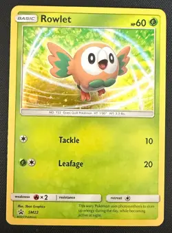 Rowlet - SM22 - SM Promo - Holo - Pokemon Card - Moderately Played - Image 1