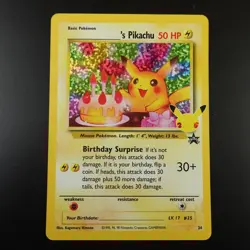 Birthday Pikachu 24 Pokemon Celebrations Collection Holo Card - Image 1