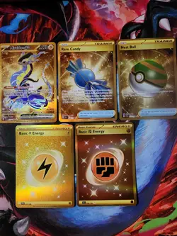 Pokemon Scarlet & Violet Base Lot of 5 Gold Hyper Rares - Image 1